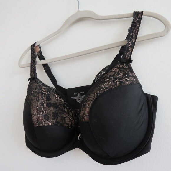 CURVY COUTURE Tulip Lace Push Up Balconette Bra in Black - Size 34G - Picture 9 of 13